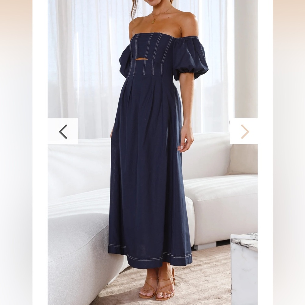 Claira Midi Dress - Navy